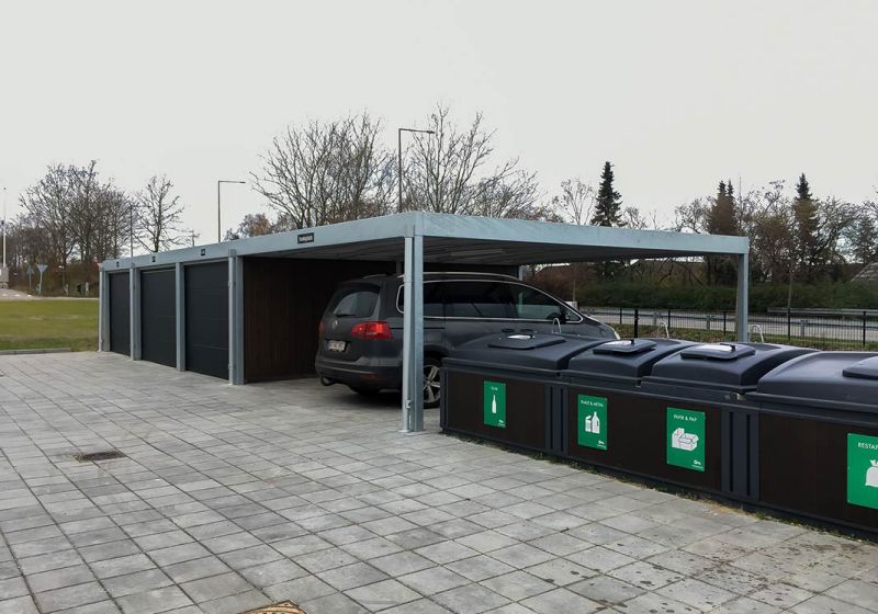 Carport med Sedum tag fra Cartop.
